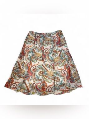 Y2K vintage bohemian Notations Multicolored Paisley midi skirt Petite Medium☁️
